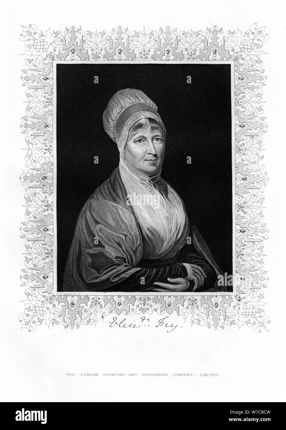 Elizabeth Fry, British filantropo, XIX secolo.Artista: J Cochran Foto Stock