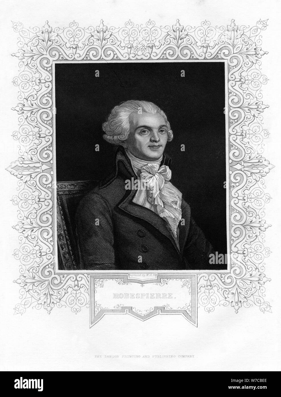 Maximilien Robespierre, uno dei leader della rivoluzione francese del XIX secolo. Artista: W H Moll Foto Stock