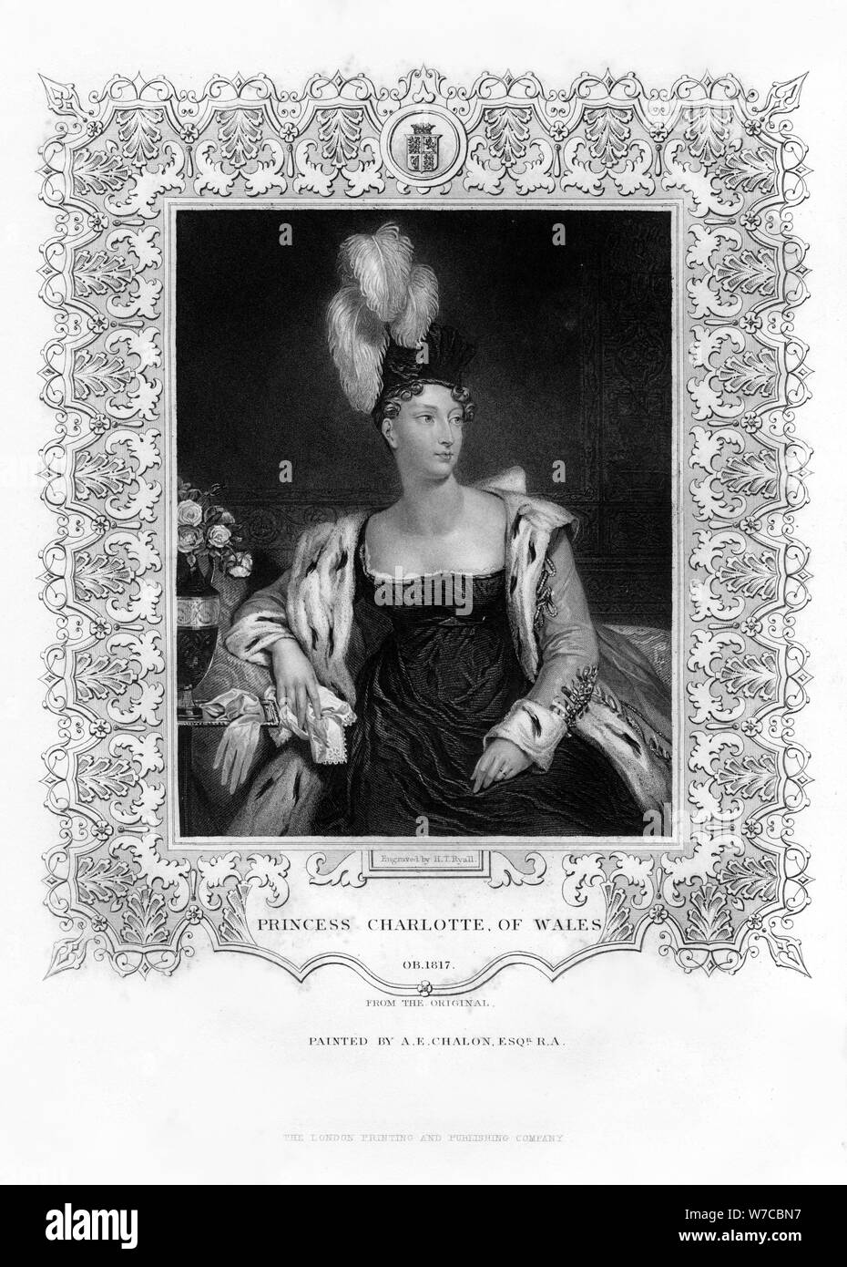 Princess Charlotte Augusta del Galles, XIX secolo.Artista: Henry Thomas Ryall Foto Stock