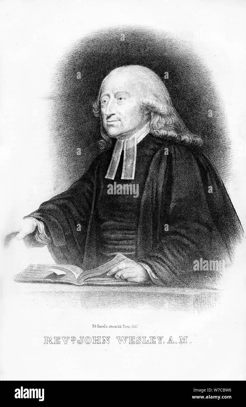 John Wesley, ministro inglese, (1854). Artista: sconosciuto Foto Stock