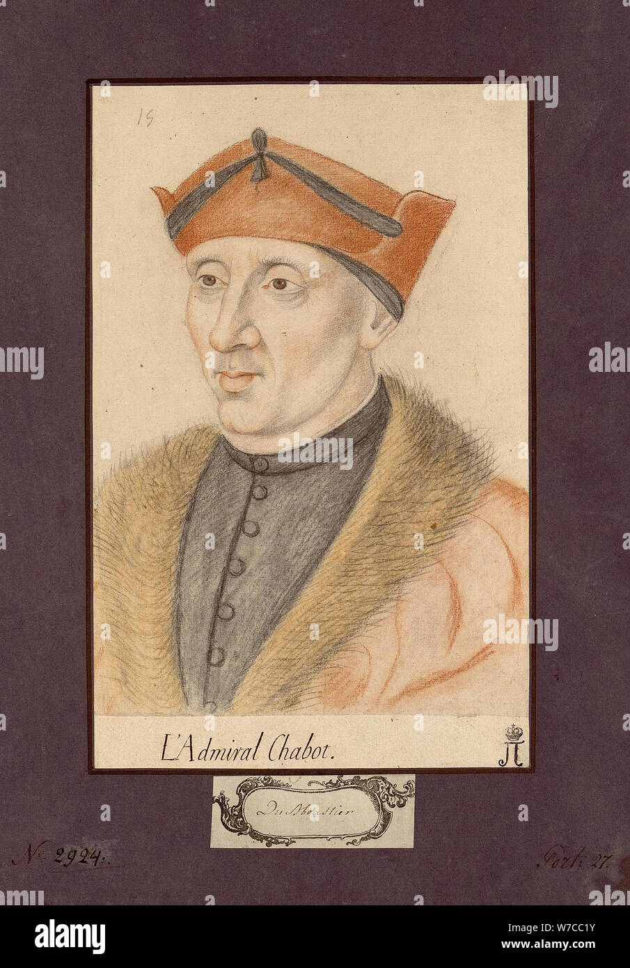 Ritratto di Philippe de Chabot (1492-1543), ammiraglio di Francia. Foto Stock