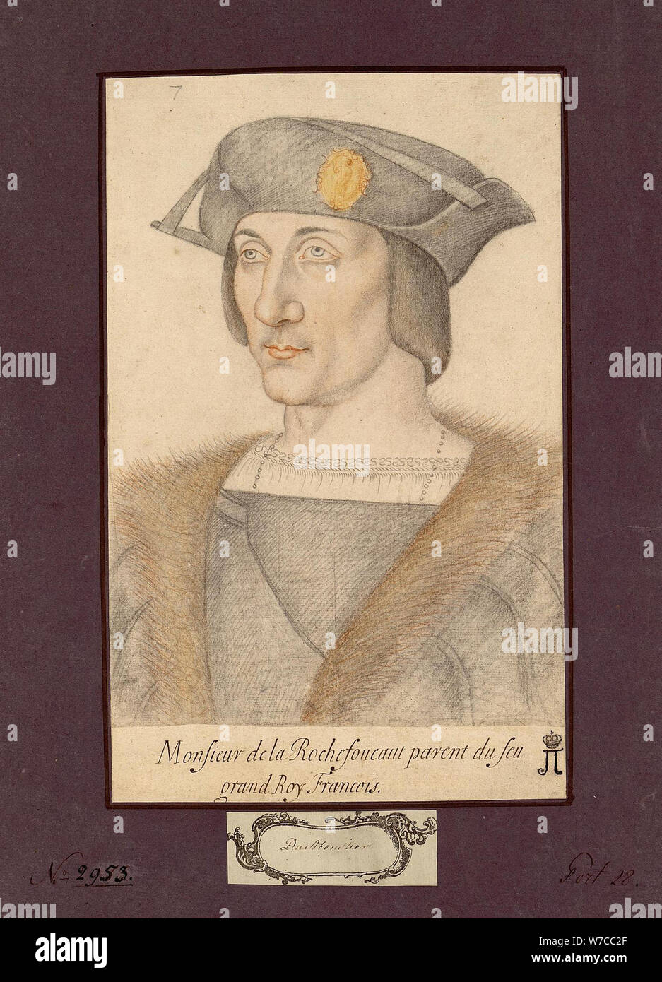 Ritratto di Francesco I de La Rochefoucauld, Comte de La Rochefoucauld. Foto Stock