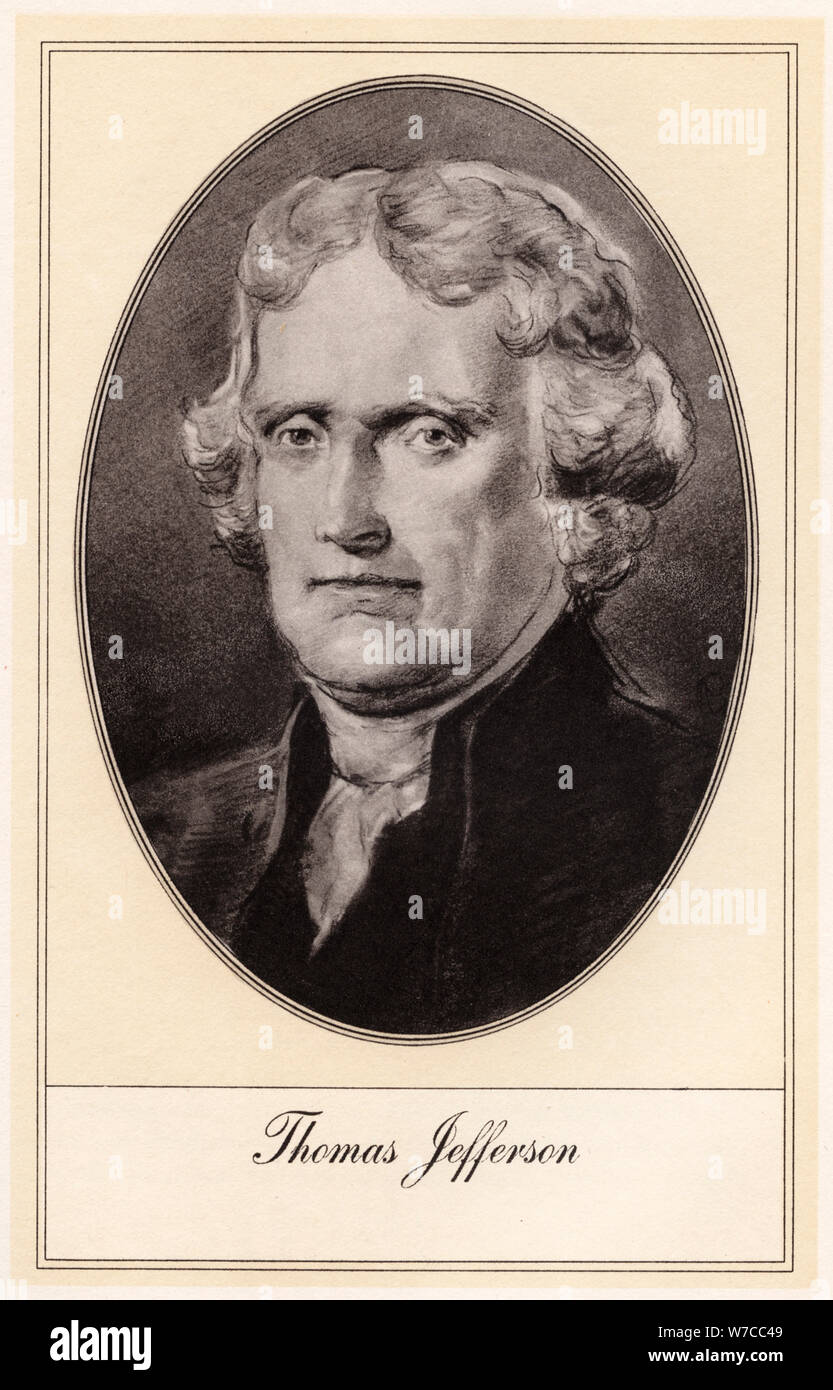Thomas Jefferson, terzo presidente degli Stati Uniti, (inizio del XX secolo). Artista: Gordon Ross Foto Stock