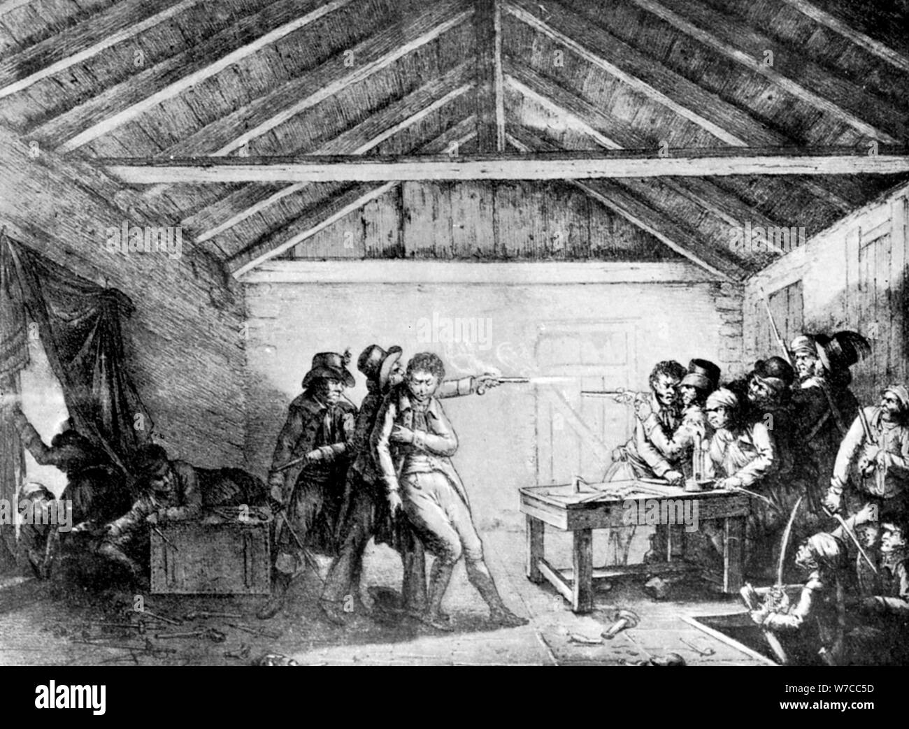 L arresto del Cato street cospiratori, febbraio 23, 1820, (1901). Artista: sconosciuto Foto Stock