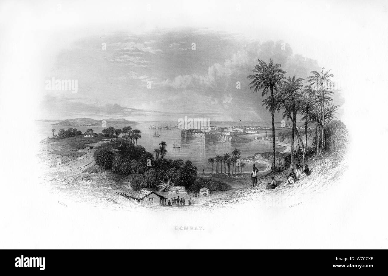 Bombay, India del XIX secolo.Artista: Un Willmore Foto Stock