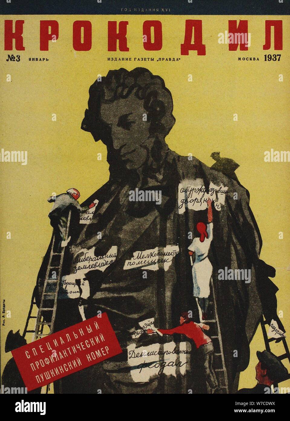 Rivista Krokodil sull'anno il centenario della morte di Alexander Pushkin. Foto Stock