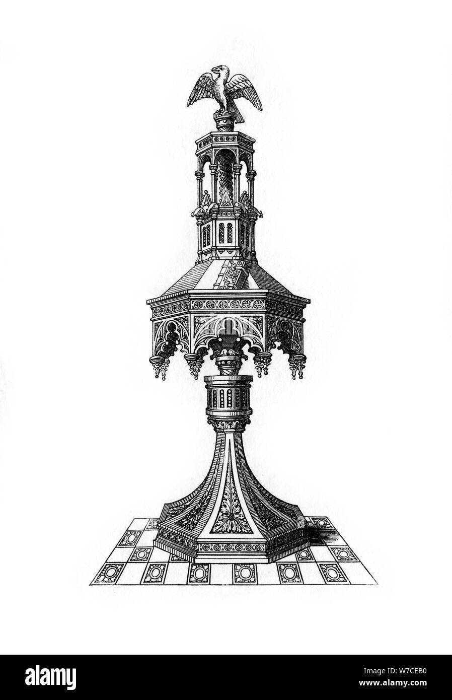 Leggio, c xv secolo?, (1843).Artista: Henry Shaw Foto Stock