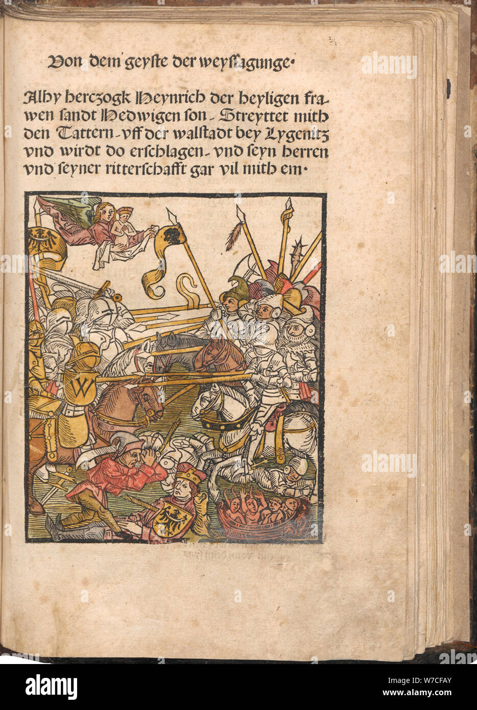 La battaglia di Legnica il 9 aprile 1241. Dalla leggenda di Santa Edvige, 1504. Foto Stock