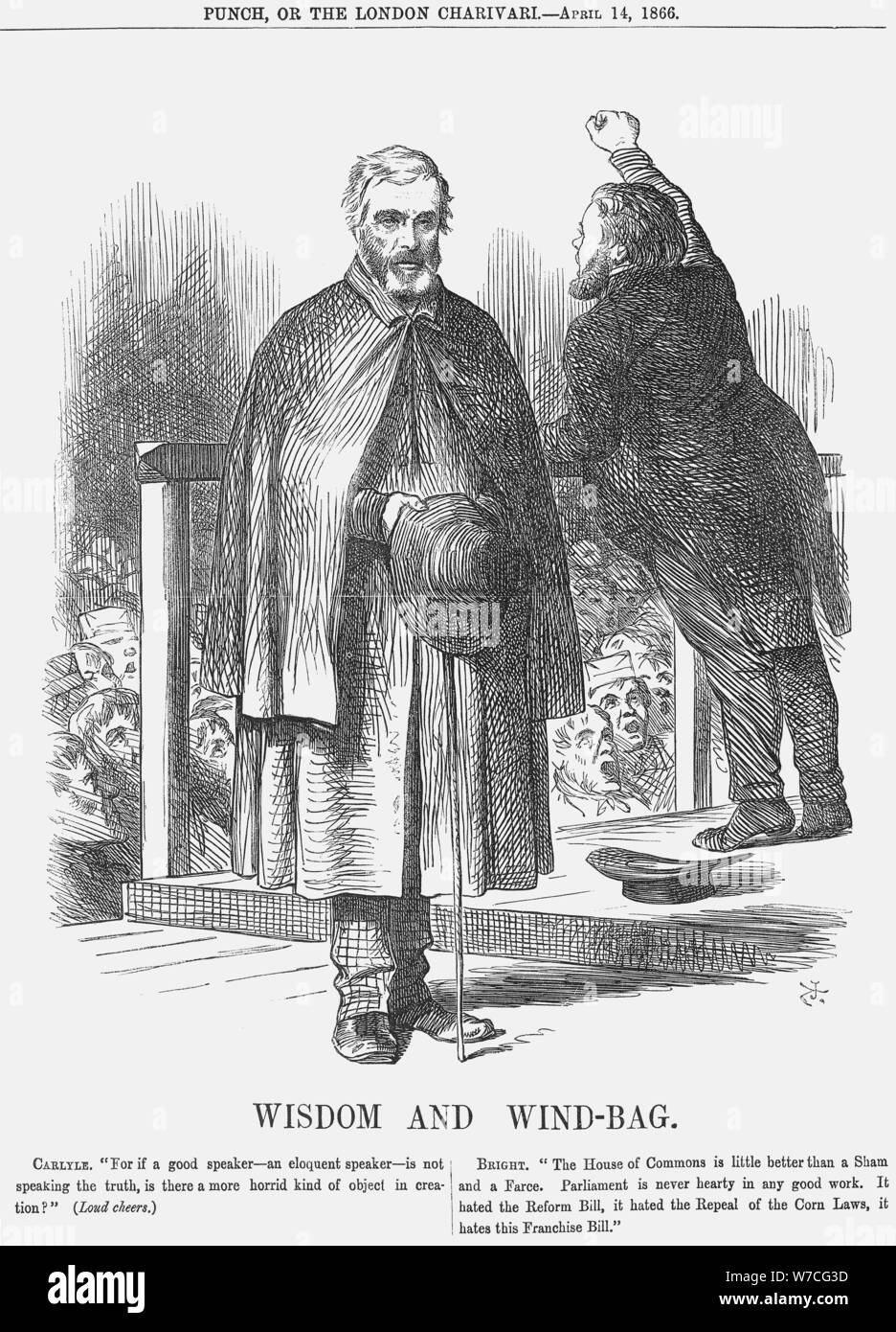 "Sapienza e Wind-Bag', 1866. Artista: John Tenniel Foto Stock