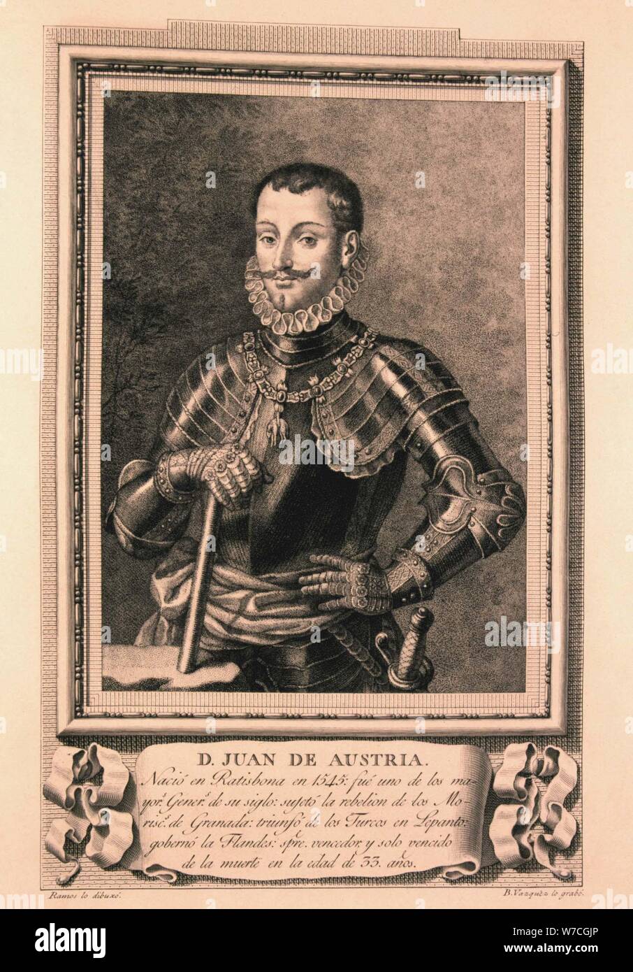 Juan d'Austria (1545-1578), figlio di Carlos I, Spagnolo generale victor alla battaglia di Lepanto (15… Foto Stock