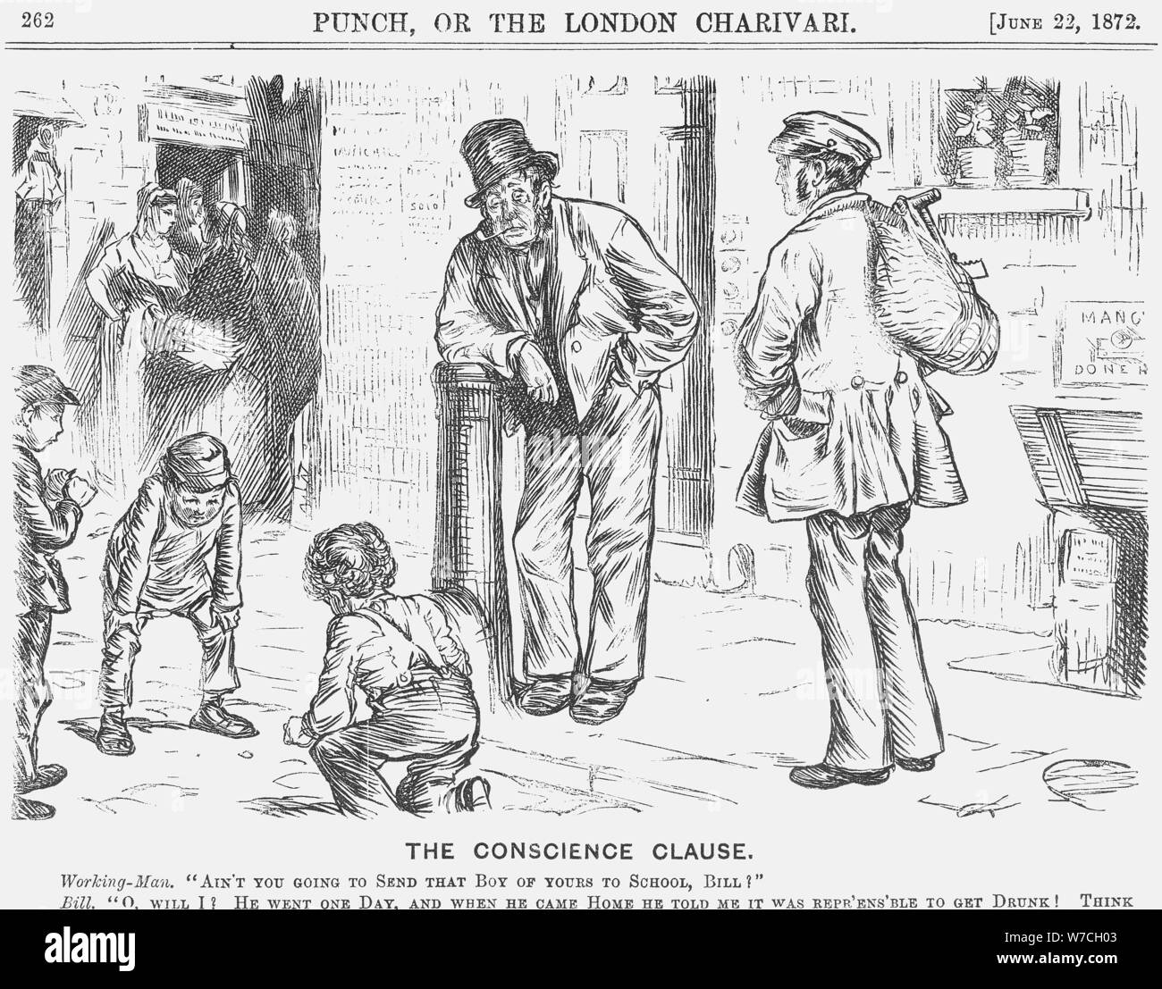 " La clausola di coscienza", 1872. Artista: sconosciuto Foto Stock