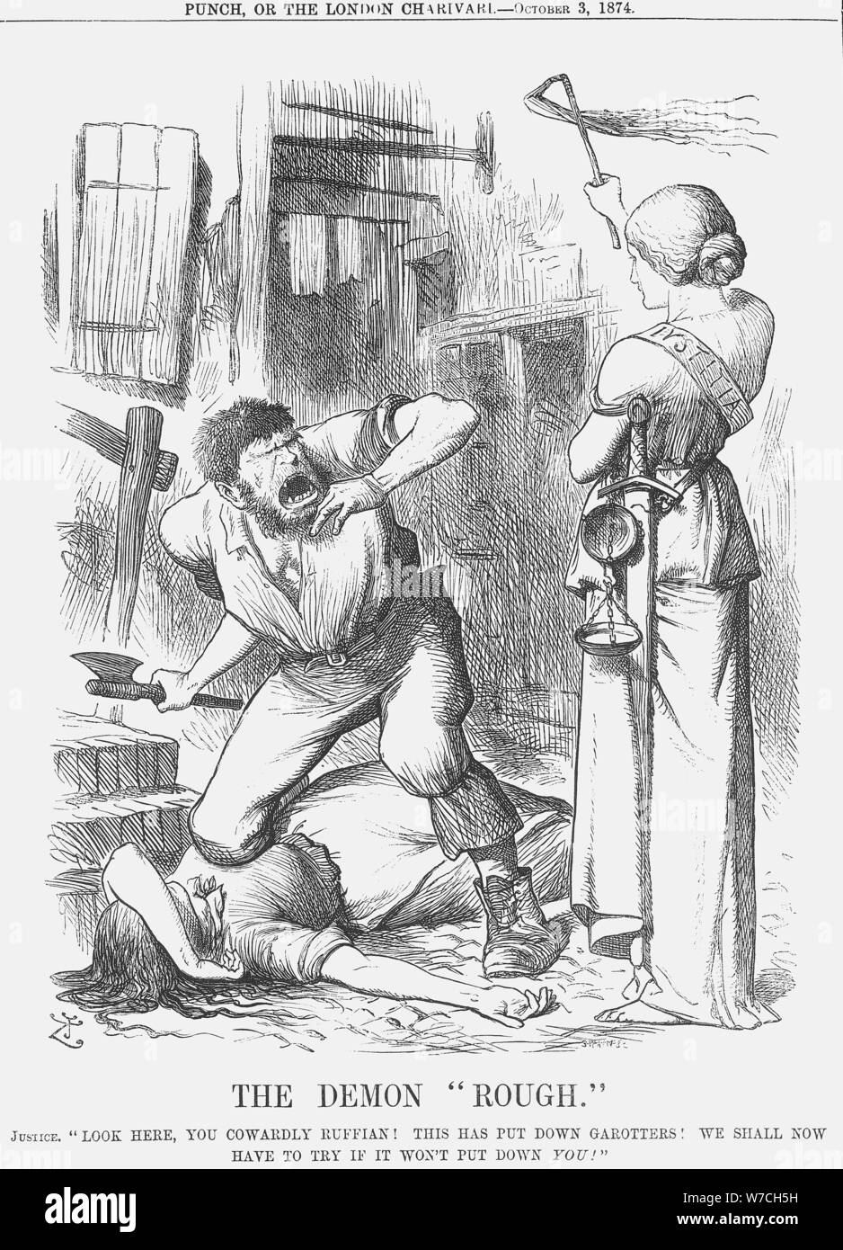 "Il demonio ruvida", 1874. Artista: Joseph Swain Foto Stock