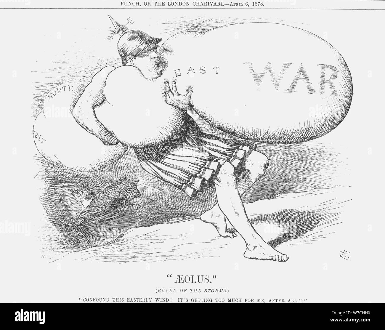 Aeolus, 1878. Artista: Joseph Swain Foto Stock