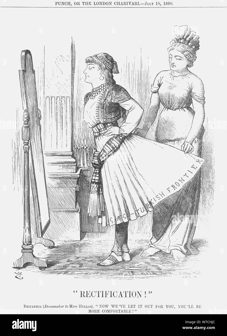 La rettificazione!, 1880. Artista: John Tenniel Foto Stock