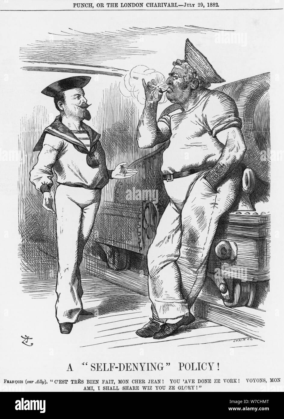 "Una politica Self-Denying!, 1882. Artista: Joseph Swain Foto Stock