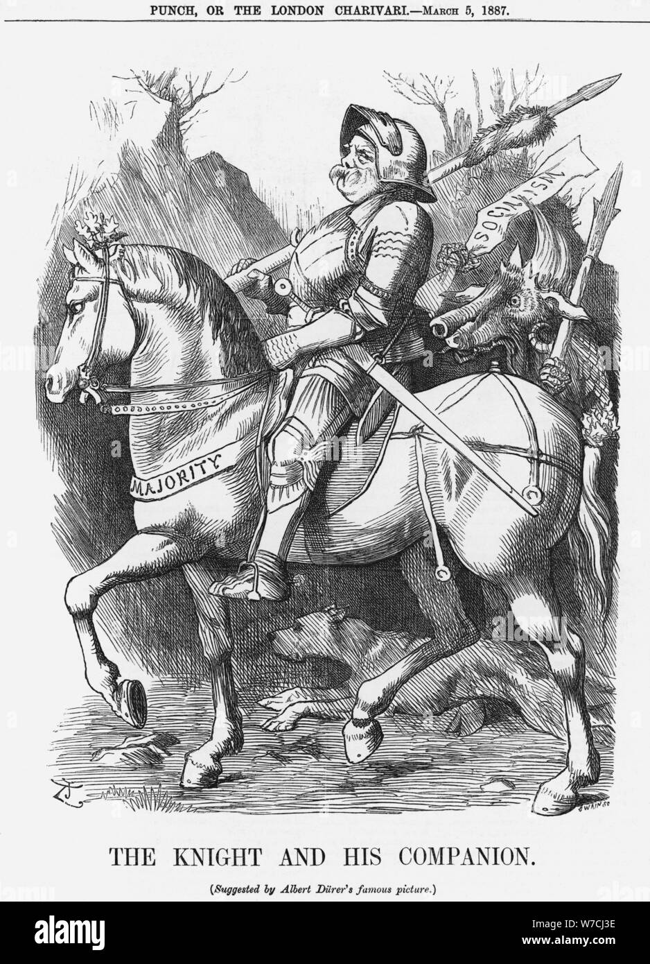 " Il Cavaliere e il suo compagno", 1887. Artista: Joseph Swain Foto Stock