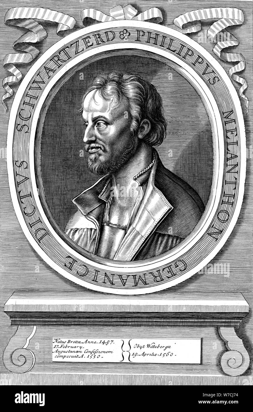 Filippo Melantone il tedesco riformatore protestante, c diciottesimo secolo. Artista: sconosciuto Foto Stock