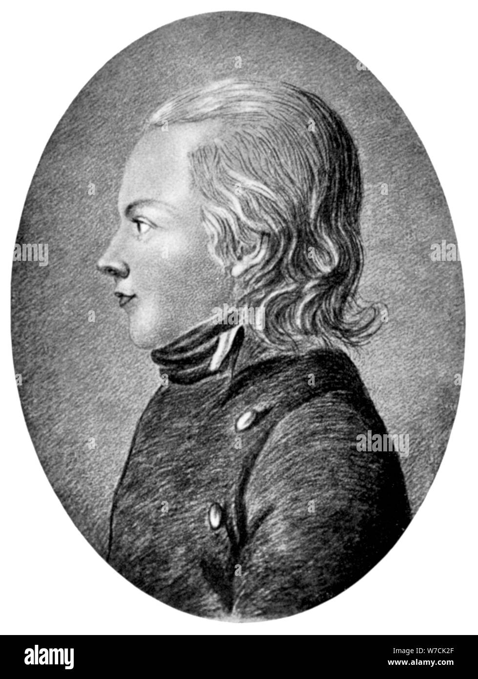Novalis (Friedrich von Hardenberg), tedesco romantico poeta e romanziere, c1800. Artista: sconosciuto Foto Stock