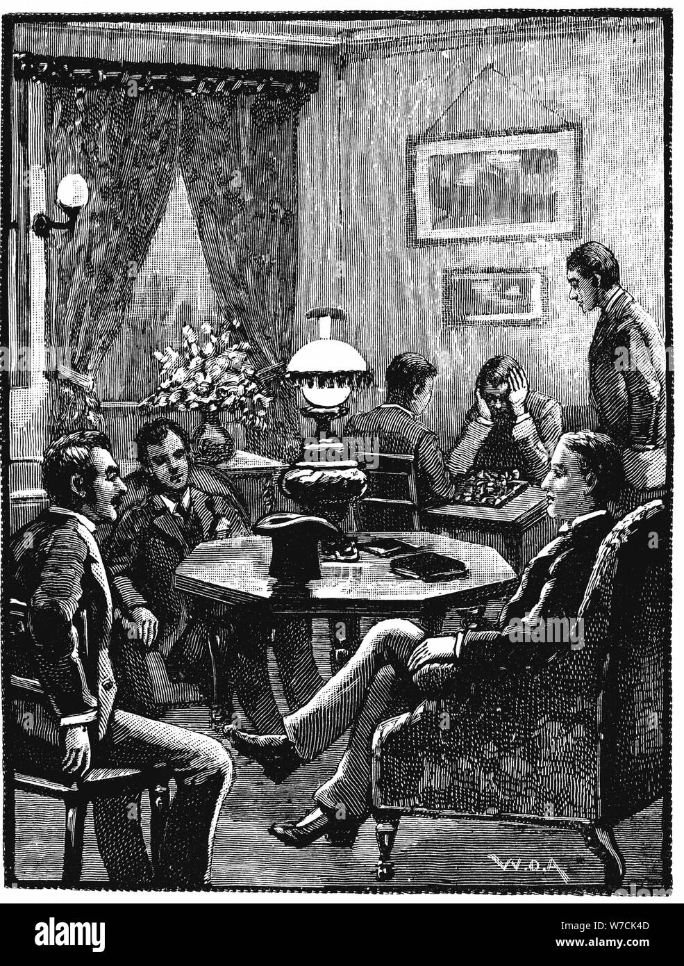 La stanza di seduta al YMCA, Exeter Hall, Londra, 1887. Artista: sconosciuto Foto Stock