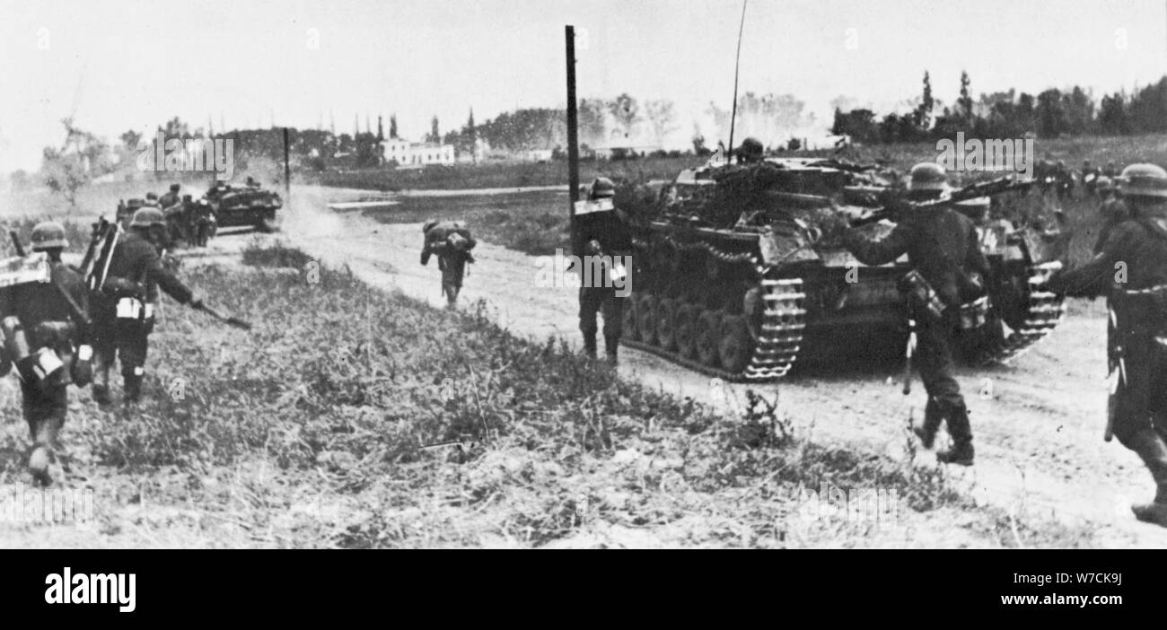 Invasione tedesca della Polonia, 1 settembre 1939. Artista: sconosciuto Foto Stock