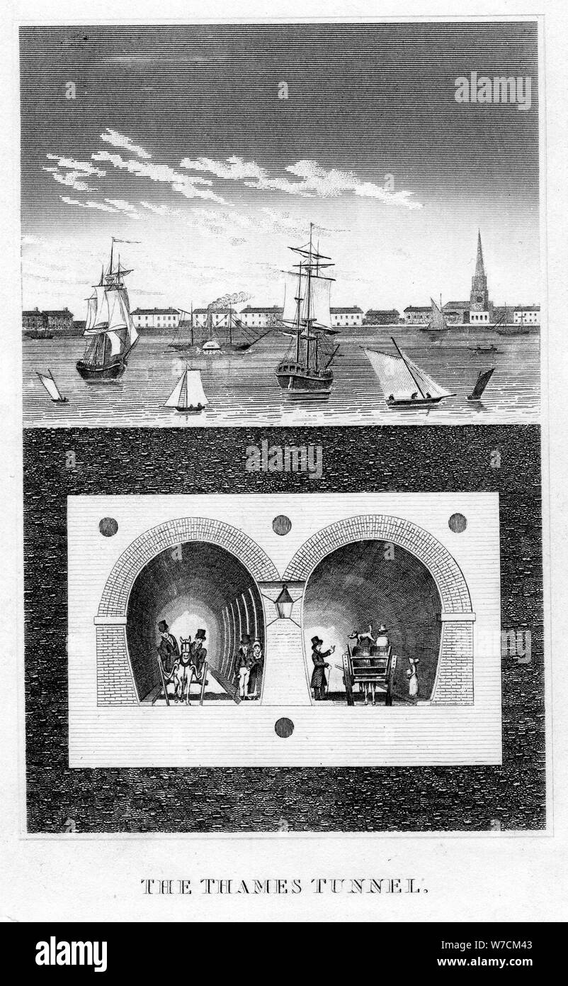 Il Tunnel Thames, London, C1825-c1845 Artista: sconosciuto Foto Stock