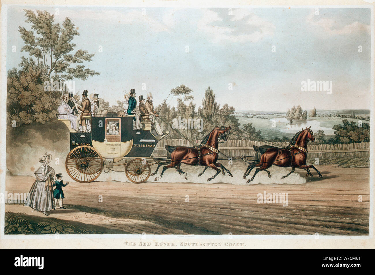 'Red Rover, Southampton Coach', C1815. Artista: sconosciuto Foto Stock