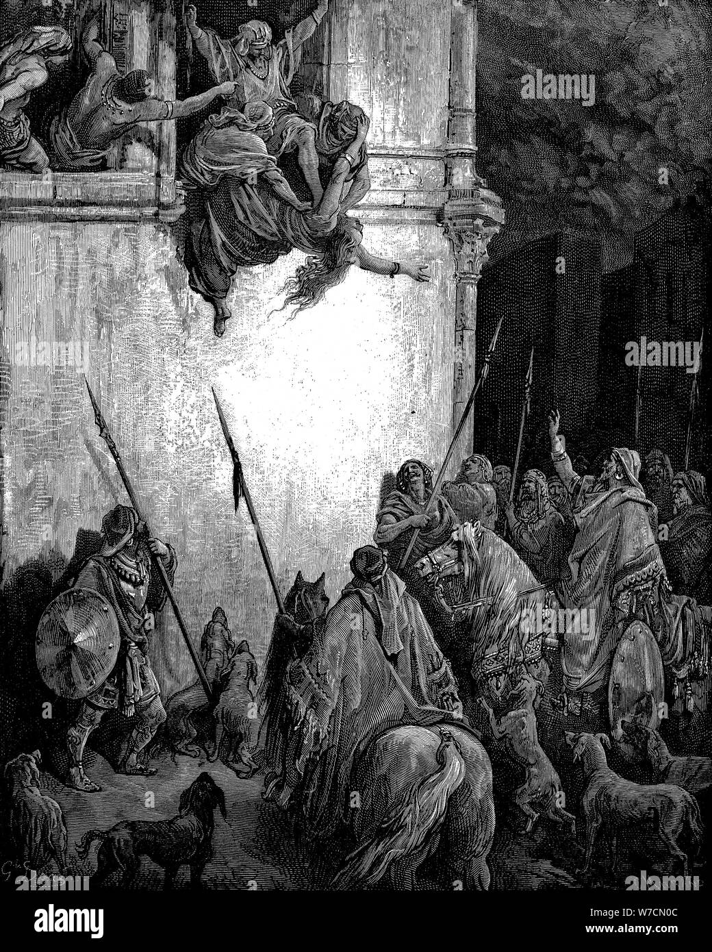 Gezabele, principessa fenicia e moglie di Acab re di Israele, 1866. Artista: Gustave Doré Foto Stock