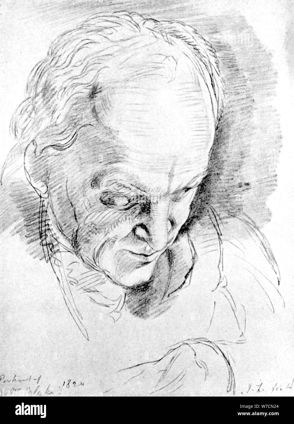 William Blake (1757-1827), mistico inglese, poeta, pittore e incisore, 1820. Artista: sconosciuto Foto Stock