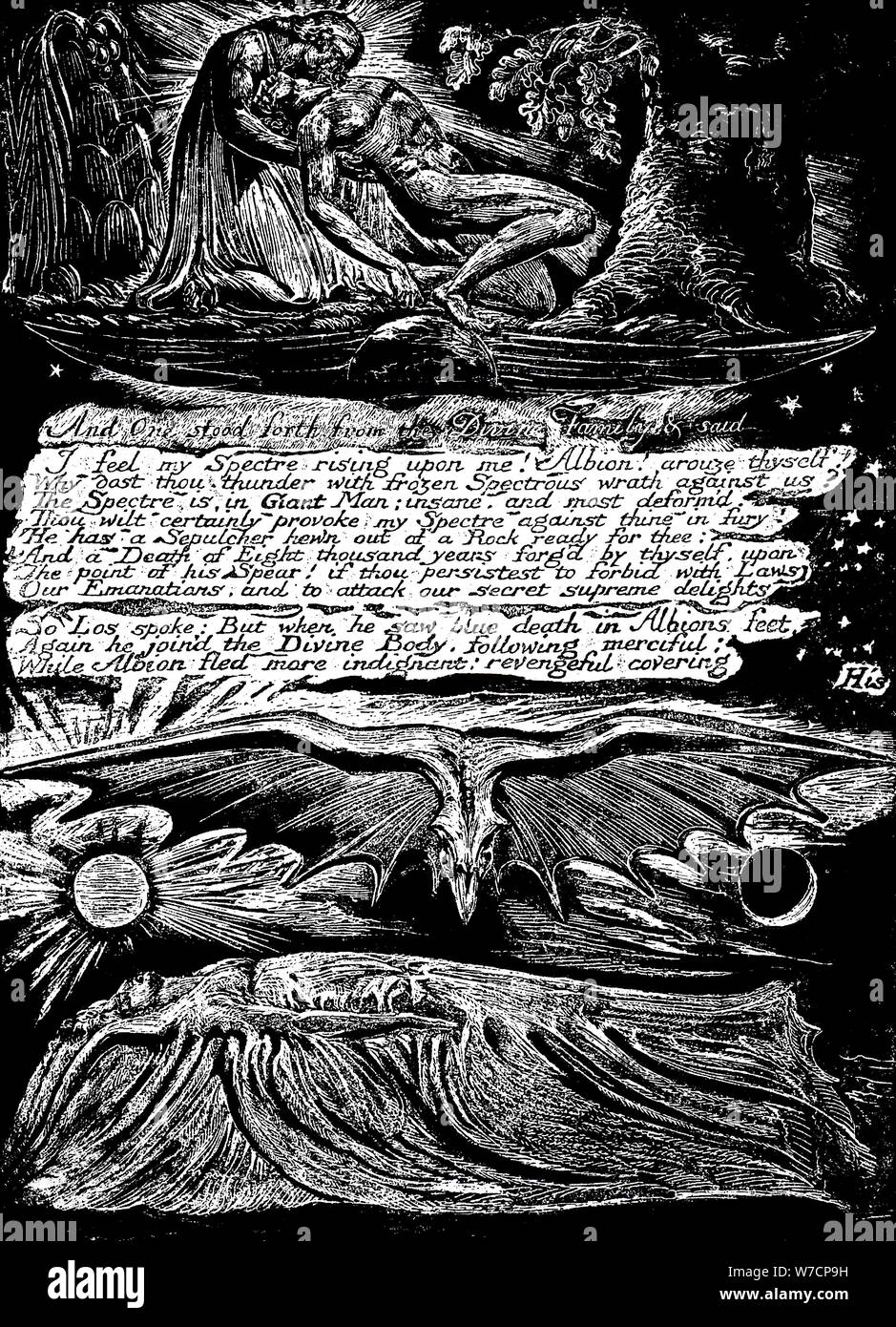William Blake (1757-1827), mistico inglese, poeta, pittore e incisore, 1804-1820. Artista: William Blake Foto Stock