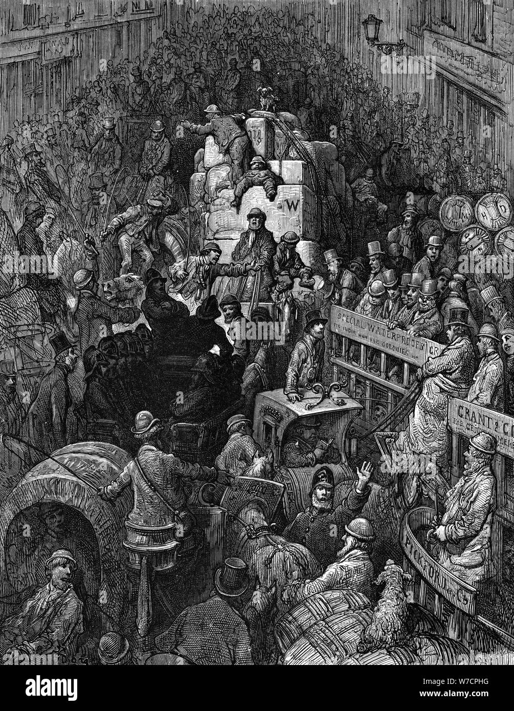 "Una arteria della città', Londra, 1872. Artista: sconosciuto Foto Stock