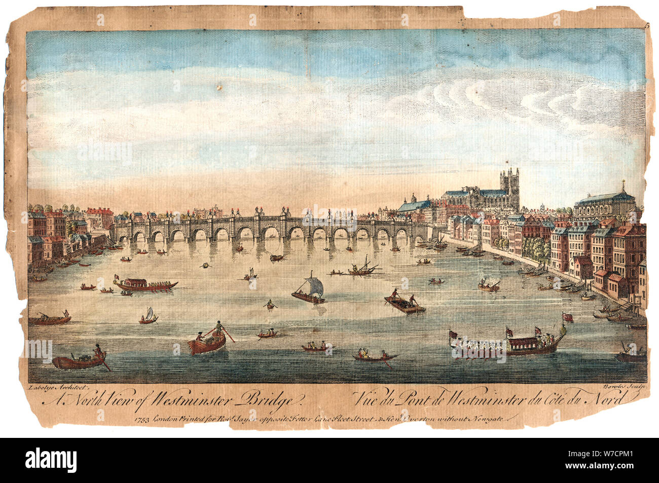 Westminster Bridge, Londra, 1753. Artista: sconosciuto Foto Stock