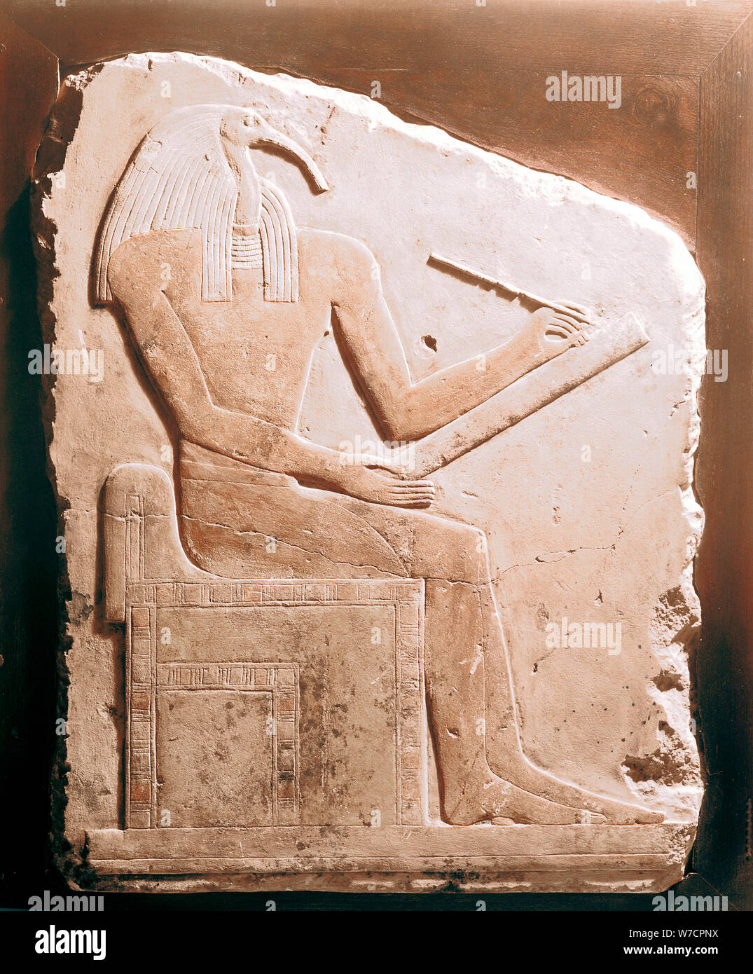 Thoth, dio dalla testa di ibis della luna, antica egiziana, 5a-6a dinastia (c2498-2181 BC). Artista: sconosciuto Foto Stock