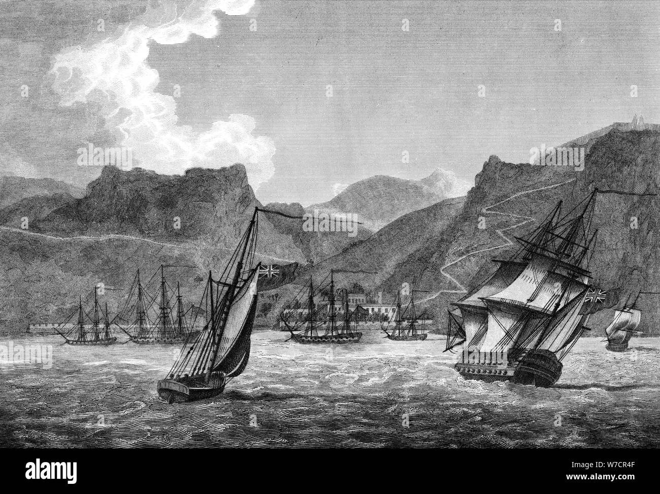 Spedizione britannico su St Helena, 1817. Artista: sconosciuto Foto Stock