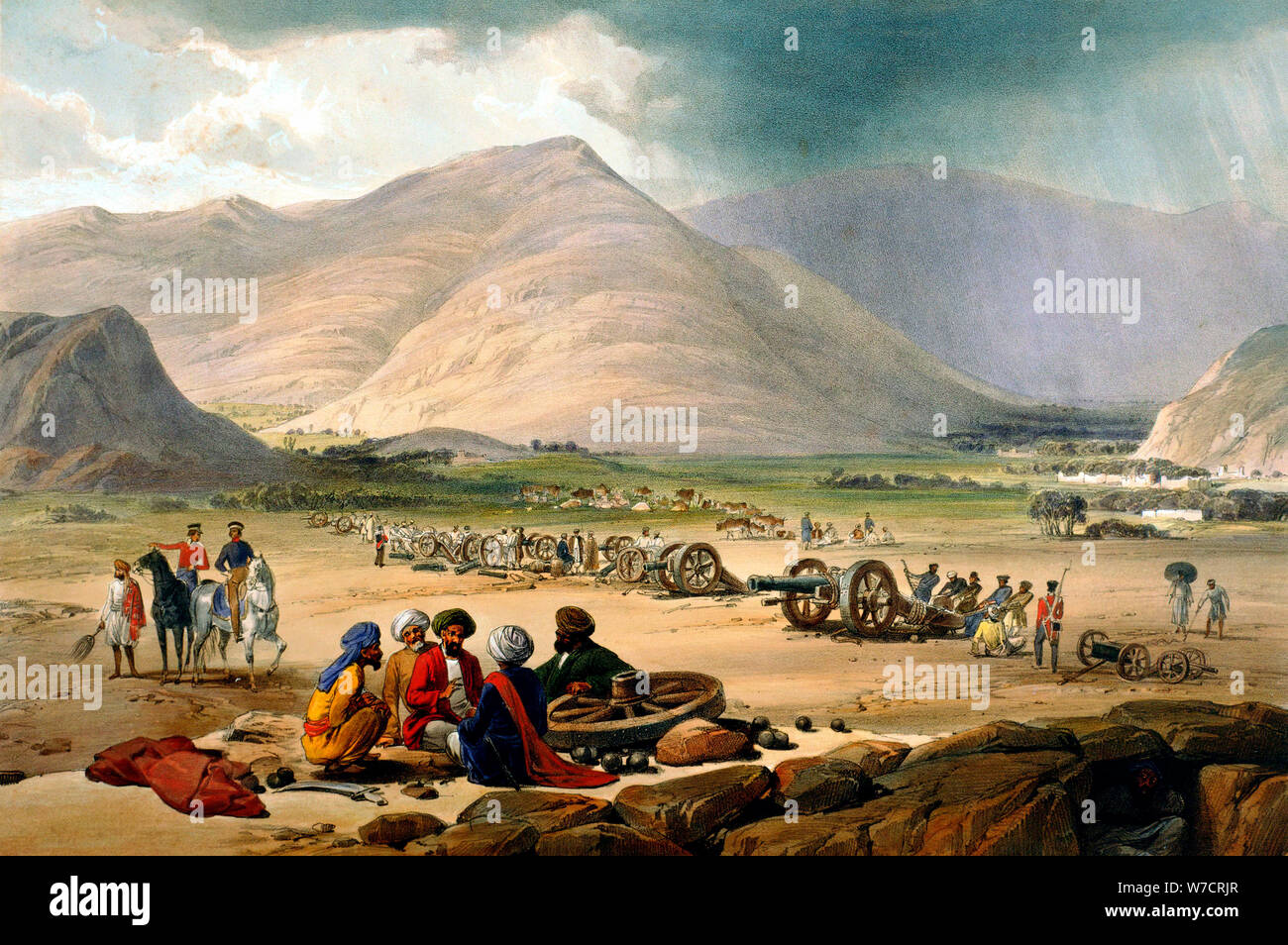 Prima Guerra Anglo-Afghan, 1838-1842. Artista: James Atkinson Foto Stock