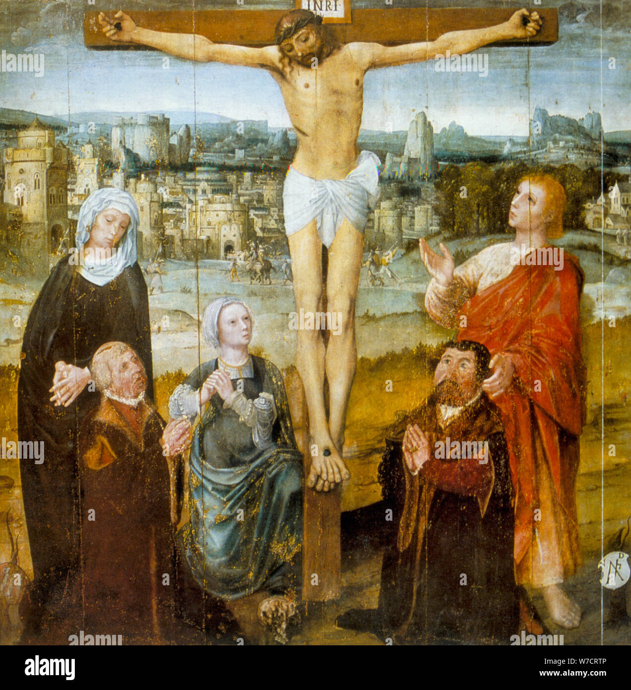 La Passione di Cristo, dettaglio dalla pala di San Antonio, del XVI secolo. Artista: Anon Foto Stock