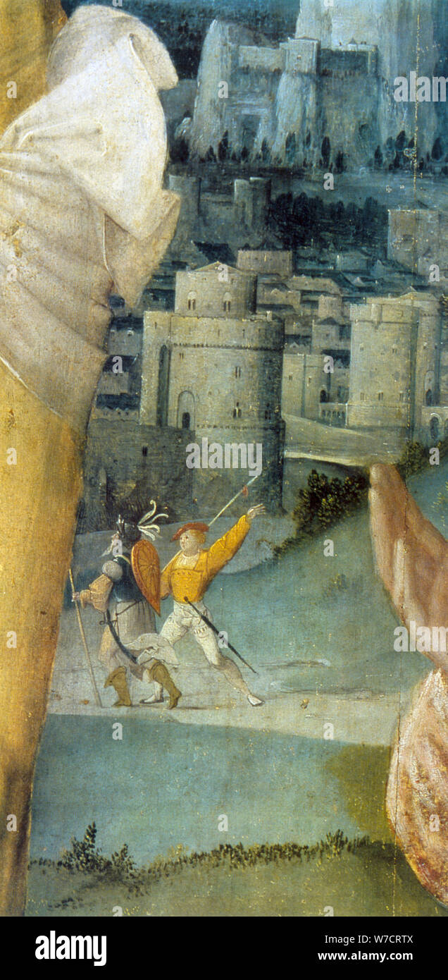 Dettaglio dalla pala di San Antonio, del XVI secolo. Artista: Anon Foto Stock