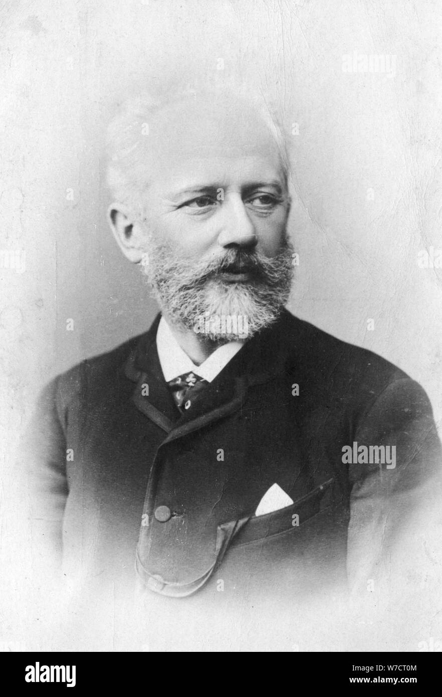 Peter Ilich Tchaikovsky, (1840-1893), il compositore russo. Artista: sconosciuto Foto Stock