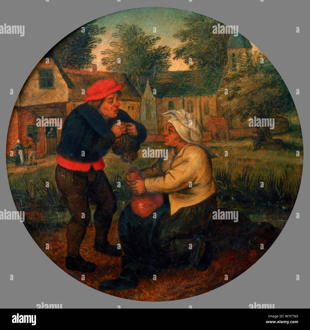 Non identificato proverbio fiammingo, fine 16th/inizio del XVII secolo. Artista: Pieter Brueghel il Giovane Foto Stock