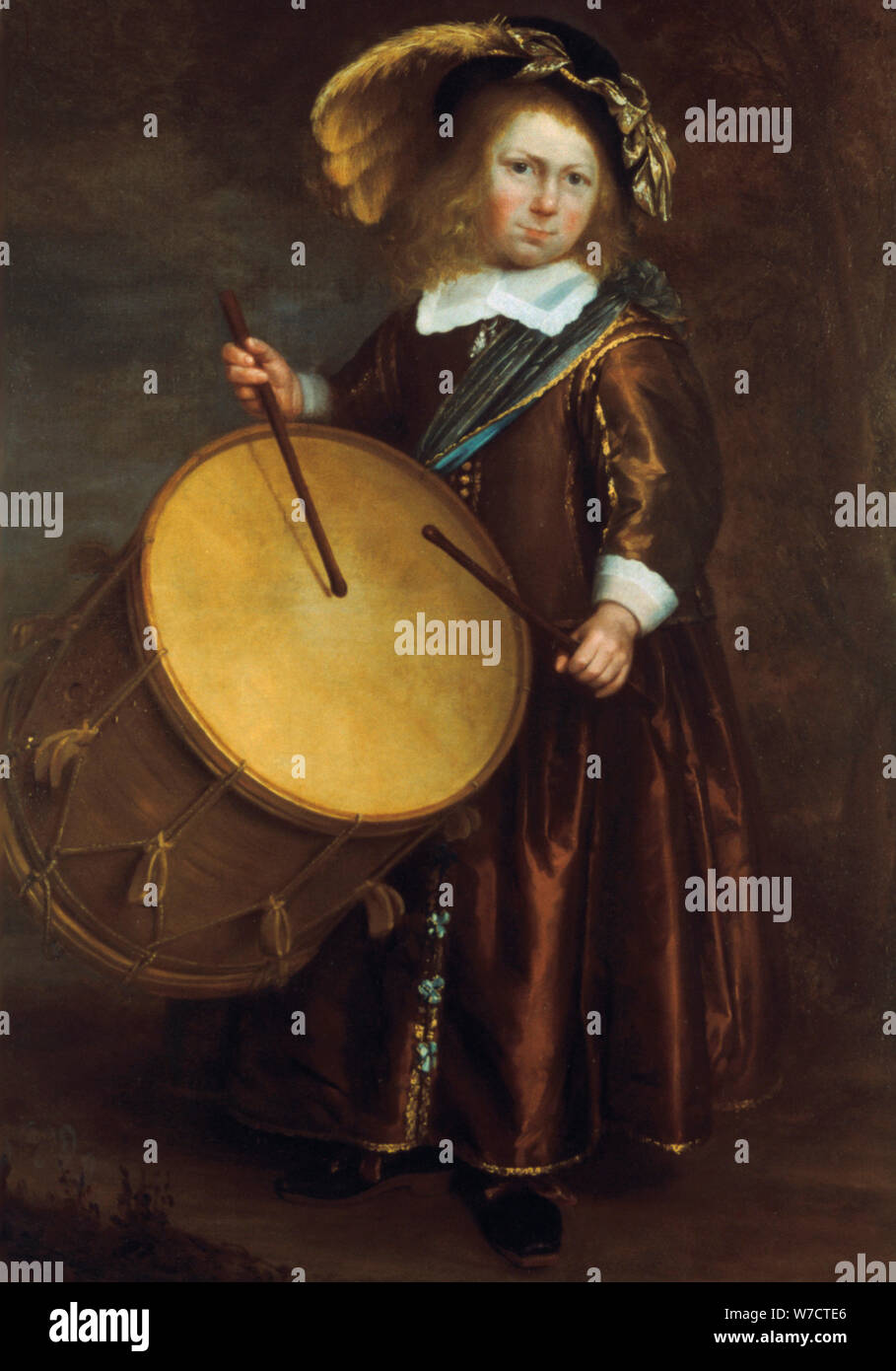 "Ragazzo con tamburo', del XVII secolo. Artista: Harmensz Rembrandt van Rijn Foto Stock