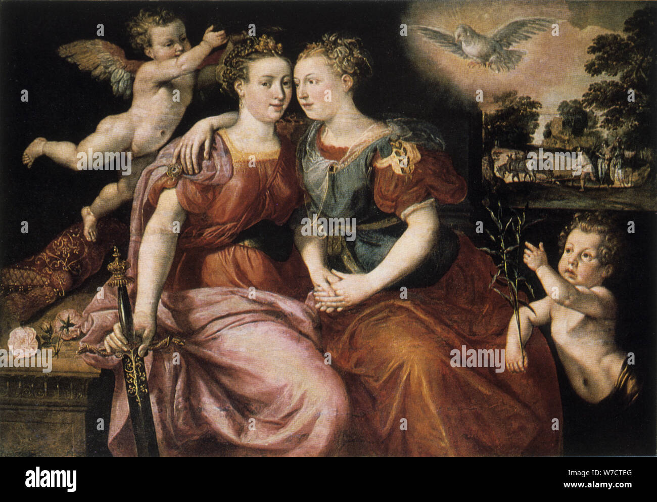 " La pace e la giustizia", del XVI secolo. Artista: Martin de Vos Foto Stock