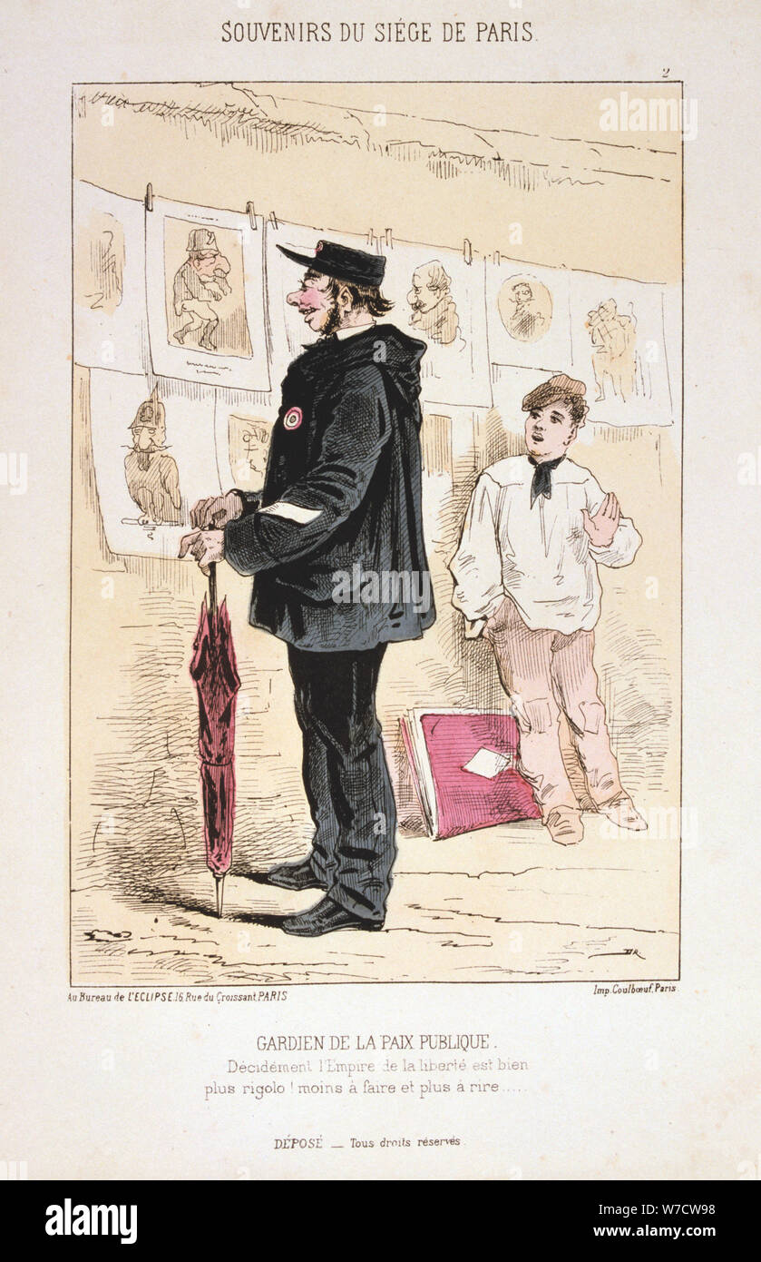 "Gardien de la Paix publique", Assedio di Parigi, 1870-1871. Artista: Anon Foto Stock