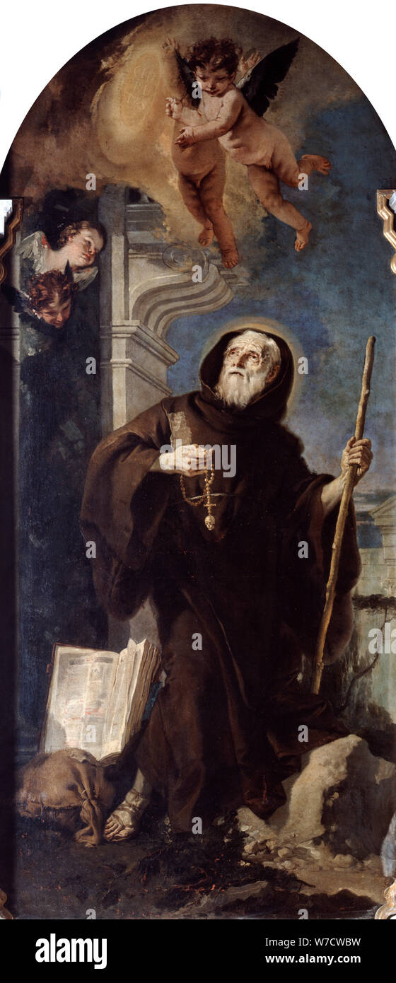 'L'estasi di San Francesco di Paola', del XVIII secolo. Artista: Giovanni Battista Tiepolo Foto Stock