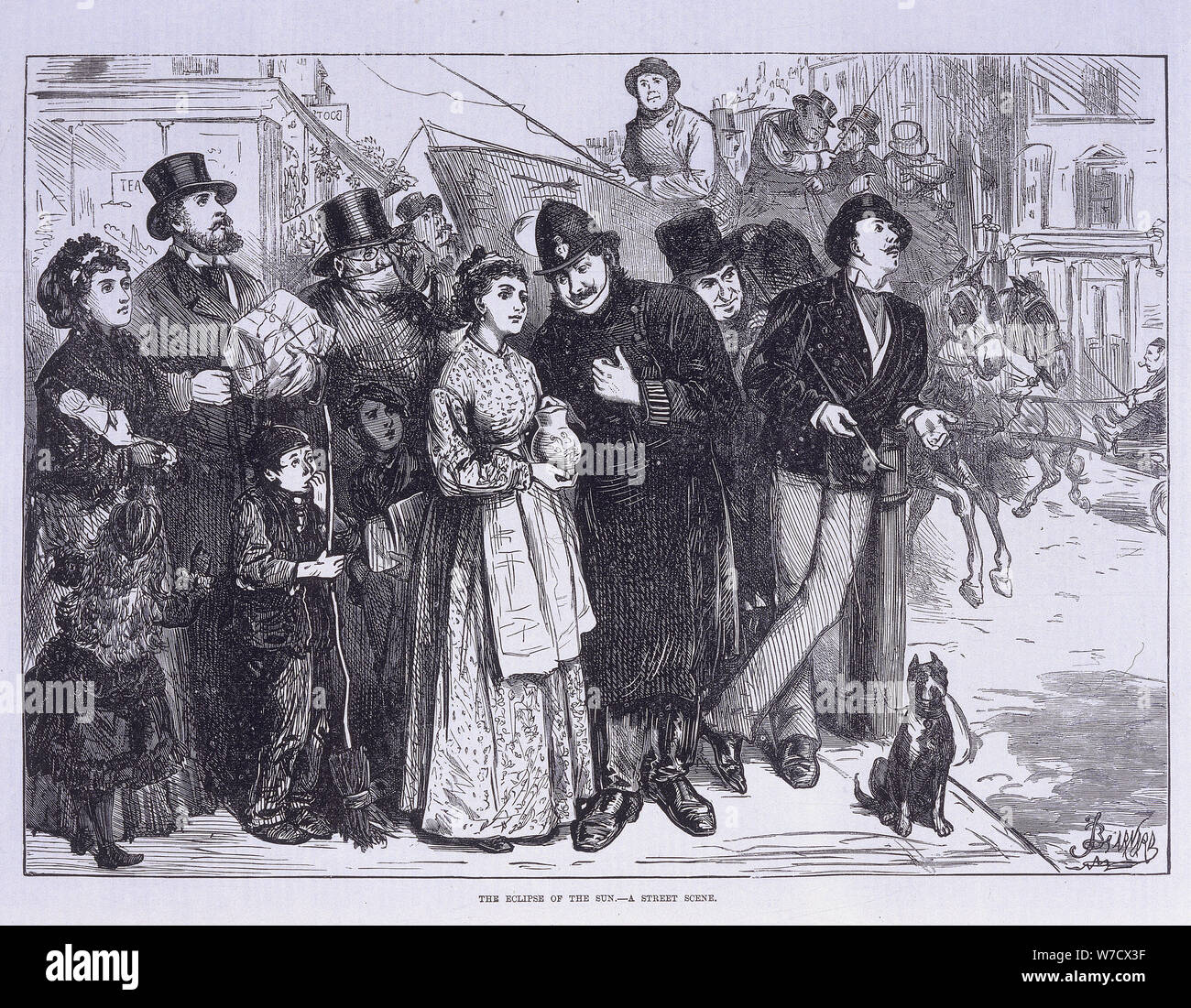 La testimonianza pubblica della eclissi solare, Londra, c1870. Artista: sconosciuto Foto Stock