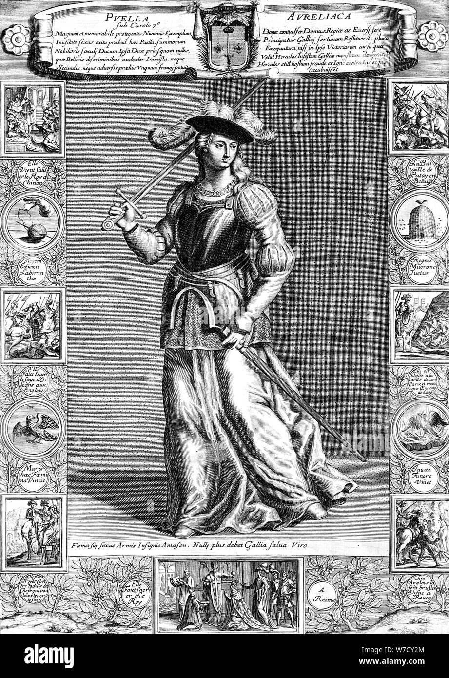 Giovanna d'arco, la cameriera di Orleans, xv secolo patriota francese e martire del XVIII secolo. Artista: sconosciuto Foto Stock