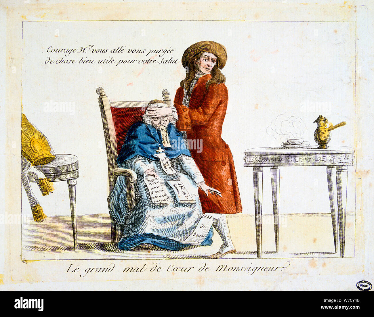 Rivoluzione francese 1789: l'anticlericalismo. Artista: Anon Foto Stock