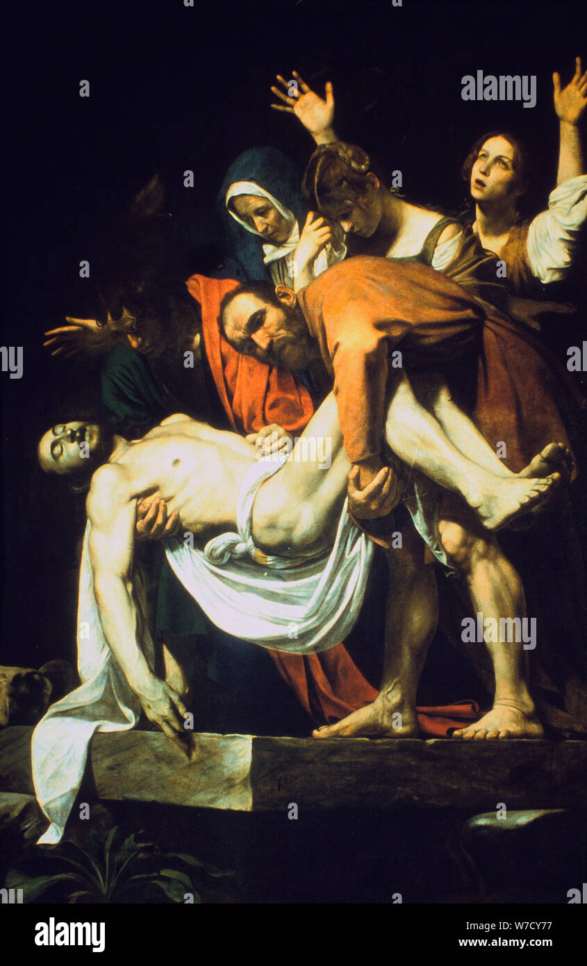 "La Deposizione nel sepolcro' ('La Deposizione"/"tumulazione'), 1602-16044. Artista: Michelangelo Caravaggio Foto Stock