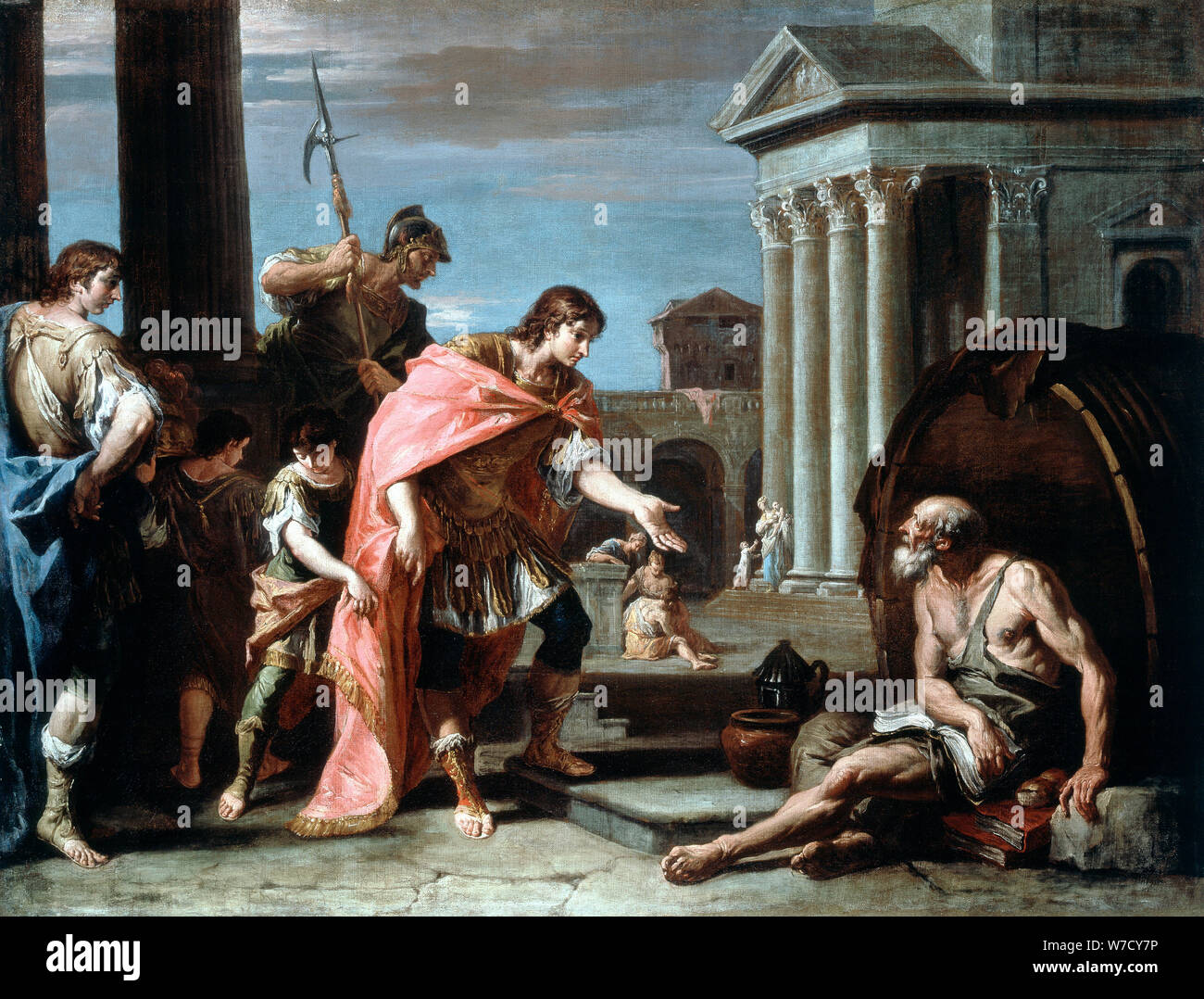 "Alexander e Diogenes', fine 17th-inizio del XVIII secolo. Artista: Sebastiano Ricci Foto Stock
