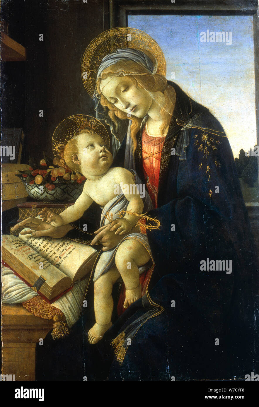 "Madonna e Bambino' ("Madonna del libro'), 1483. Artista: Sandro Botticelli Foto Stock
