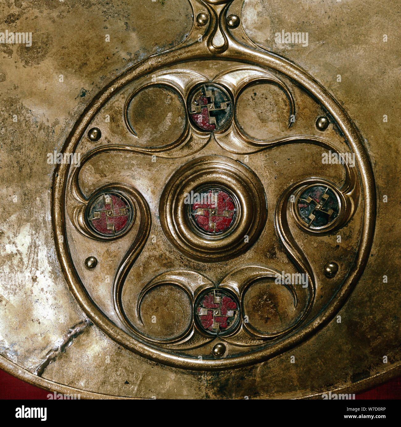 Dettaglio della decorazione celtica, scudo di Battersea, celtica, c2nd - 1° secolo A.C. Artista: sconosciuto Foto Stock