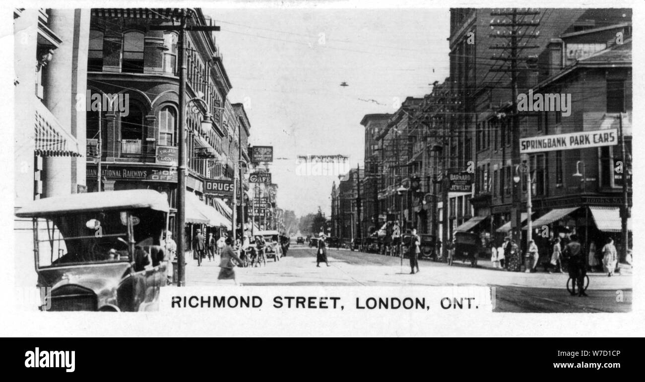 Richmond Street, Londra, Southwestern Ontario, Canada, c1920s. Artista: sconosciuto Foto Stock